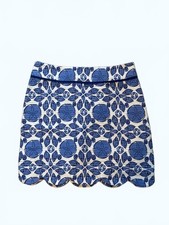 Vineyard Vines Margo Scalloped Hem Skirt Breaker Blue Shell Tile Size 00