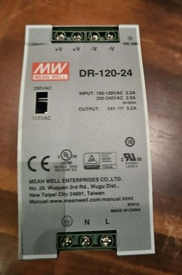 Mean Well DR-120-24 Industrial DIN Rail Power Supply - Free Shipping  Tested