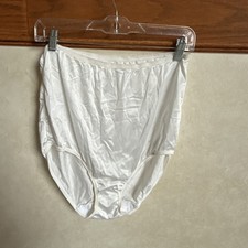 Vintage Adonna 100 Slippery Satiny Nylon Ivory Brief Panties Size 10