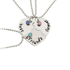 Friendship Necklace for 3 Best Friends Matching Necklaces for BFF Puzzle Piece N