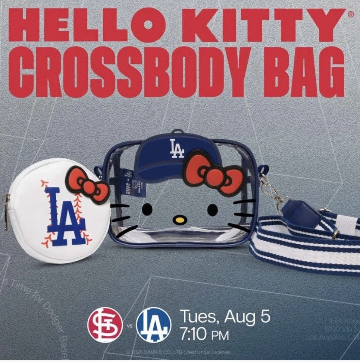 LA DODGERS HELLO KITTY CROSS BAG NEW 2025 | eBay