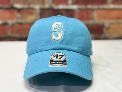 #ad NWT Seattle Mariners #x27;47 Brand Blue Clean Up Adjustable Dad Hat Cap Strapback $24.95