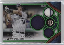 2021 Topps Tribute Triple Relics Green 71/99 Larry Walker #TTR-LW HOF