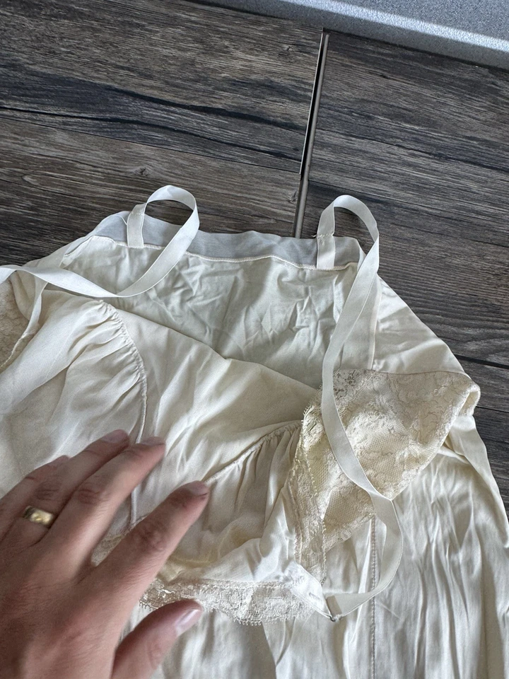 Camisón vintage Penney's Adonna para mujer 36 encaje sin cordones años 50 60 camisón lencería Foto 3 de 4