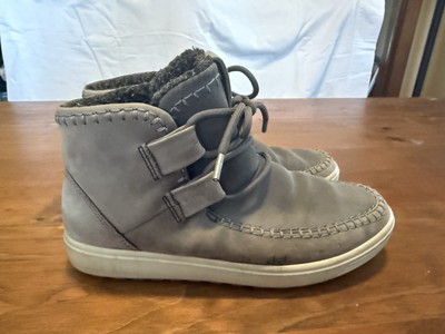 Women s Size 6 - ECCO Soft 7 Tred Moc Toe Boot Gray Suede