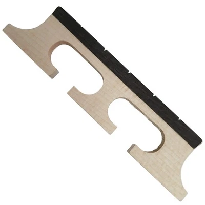 Banjo Bridge For 5 String 3/4" 3 Leg Maple With Ebony Insert - Image 1 of 4