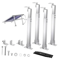 Zonon 4 Pcs Solar Panel Stand Mounting Kit, Adjustable 15-30° Solar Plate 