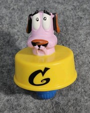 Vintage 2003 Cartoon Network Courage the Cowardly Dog Yellow Spinner Top Toy 3"