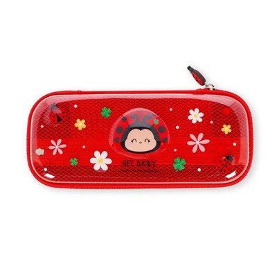 Legami - Wonderwow Pencil Case, Ladybug Theme, 2 Compartments and Inner Pen Hold
