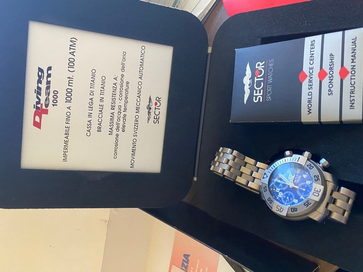 SECTOR Diving Team 1000 Chronograph Automatic Blue Dial Men's