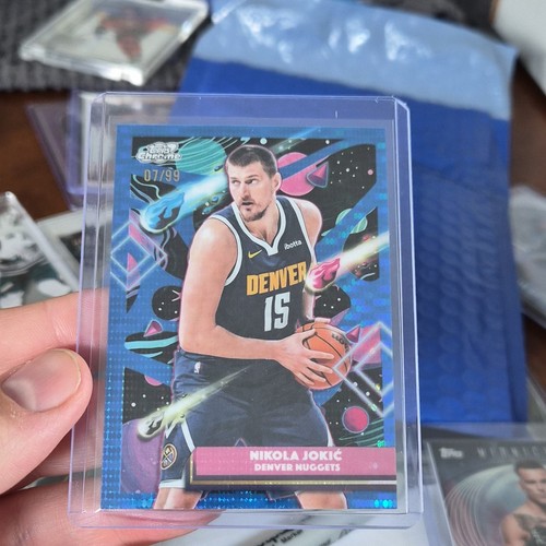 Topps 2025-26 Cosmic Chrome Nikola Jokić Blue Moon Refractor /99 #95