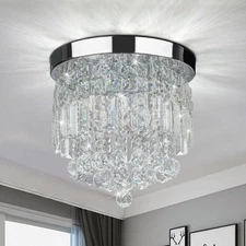 TISLYCO 4 Lights Crystal Chandeliers Light, Elegant Raindrop Crystal Chandeli...