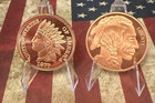 LOT of 2-"INDIAN ONE CENT & FROSTED BUFFALO”-1 oz each .999 Copper — photo 1