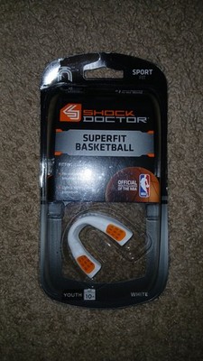 SHOCK DOCTOR-SUPERFIT  BASKETBALL -YOUTH MOUTHGUARD-WHITE-U.S.A