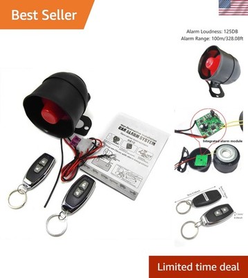 Reliable Car Security Alarm with Remote Start & 120dB Loud Siren   Peace of Mind