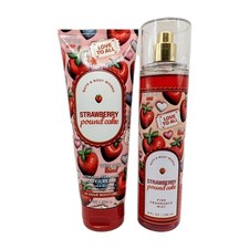 Bath  Body Works Strawberry Pound Cake Valentine's 2 Piece Set
