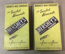 TWO Hersheys Chocolate Almonds Candy Box Hers...