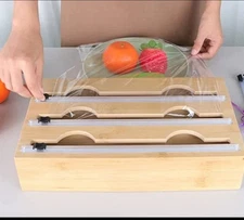 3 in1 Plastic Wrap And Foil Dispenser Incl Extra 3 Cutters, Labels and much more