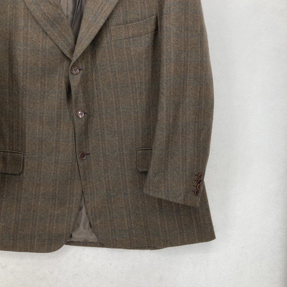 Blazer Luciano Barbera Masculino 60 EUA 50 Jaqueta Xadrez Cashmere Feita na Itália Sartorial - Imagem 3 de 4