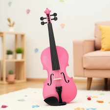 1/8 Size Kids Acoustic Beginner / Student Violin Set - Case, Rosin  Bow, Pink
