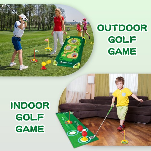 Juego de palos de golf para niños pequeños, longitud ajustable palos de golf para niños 3-5 con putti... - Imagen 3 de 7