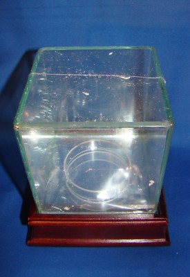 BASEBALL GLASS MIRRORED DISPLAY CASE FOR THAT IMPORTANT BASEBALL - NEVER USED!