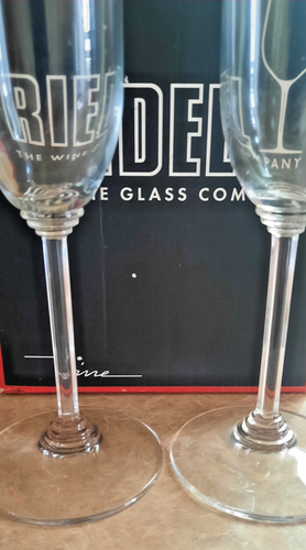 Riedel Champange Wine Collection Glasses 6448/08 Set of 2 Varietal Ribbed Stem - Picture 4 of 7