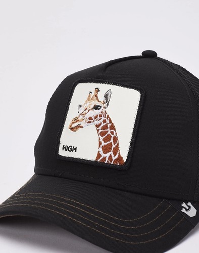 Goorin Bros Animal The Farm Trucker Baseball Snapback Hat Cap High Giraffe Black - Picture 2 of 2