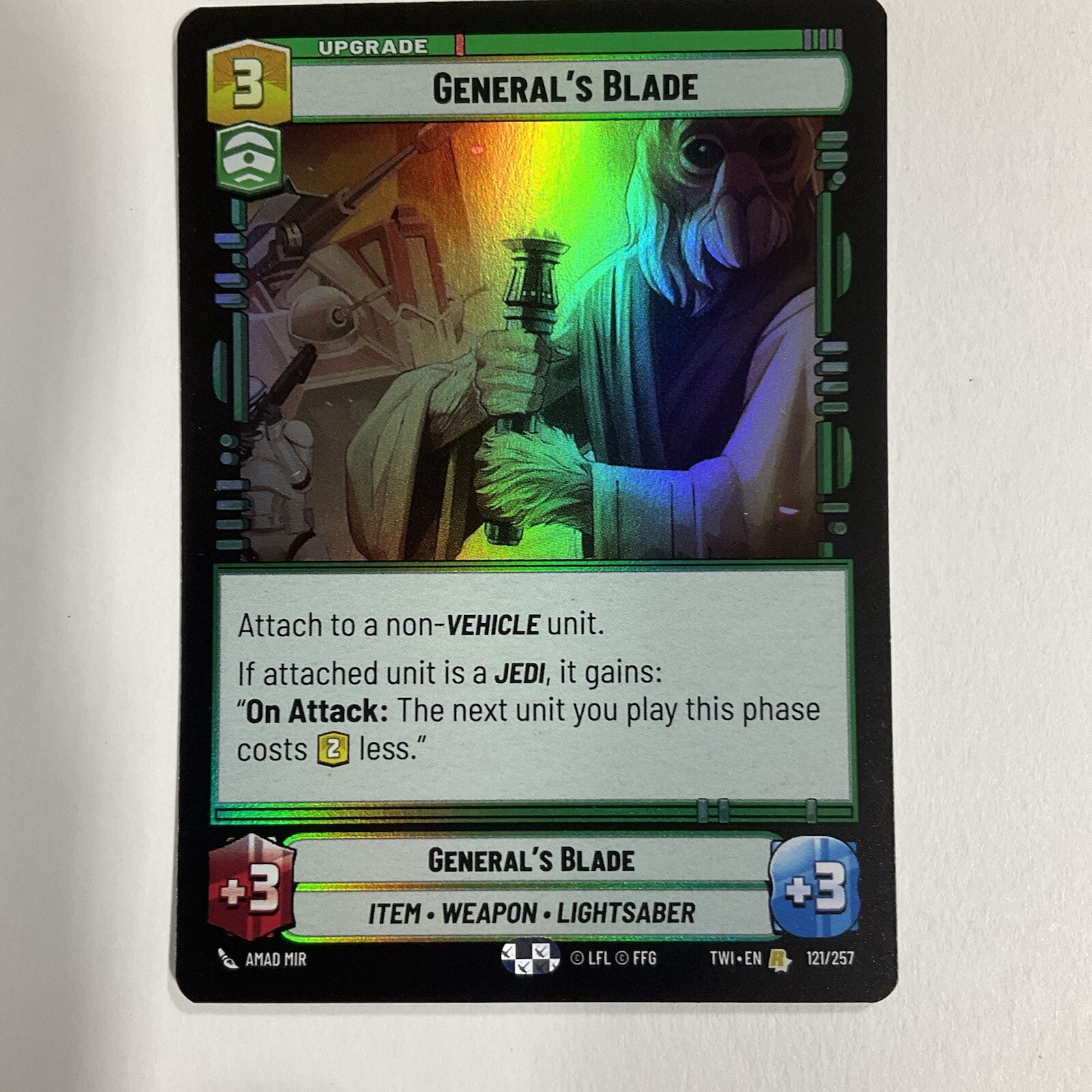 Star Wars Unlimited Twilight Of The Republic General's Blade Foil Nm