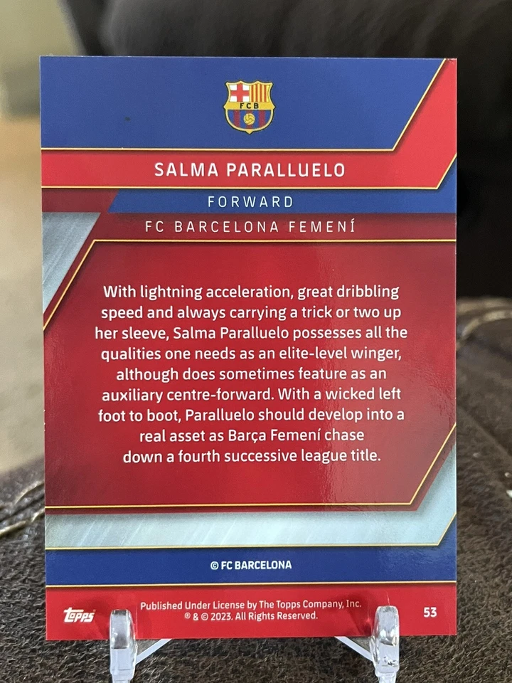 2023 Topps Salma Paralluelo Rookie Card Barcelona Chrome Set Spain - Image 2 of 2