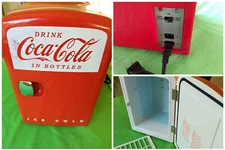 MINI MANCAVE COCA-COLA Refrigerator Koolatron Hot Cold 11" High 7" Wide 10" Deep