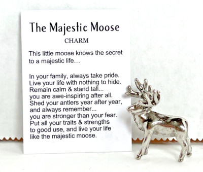 Ganz MOOSE Charm Figurine +Card The Secret of a Majestic Life From a Moose 1''