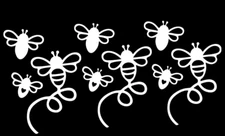 Bee family Three PK 4" White Graphic Vinyl Decals Car Truck laptop notebook