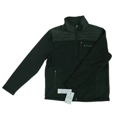 Free Country Mens Chayote Cable Fleece Jacket in Black Size Large New w/ Tags