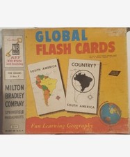 Global Flash Cards By Milton Bradley Educational Game Kids VTG 1958 Geography