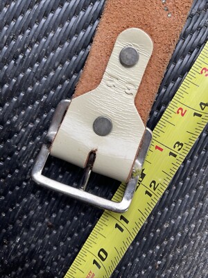 HTC Hollywood Trading Co Vintage Cream Leather Upcycled Belt  display picture 1