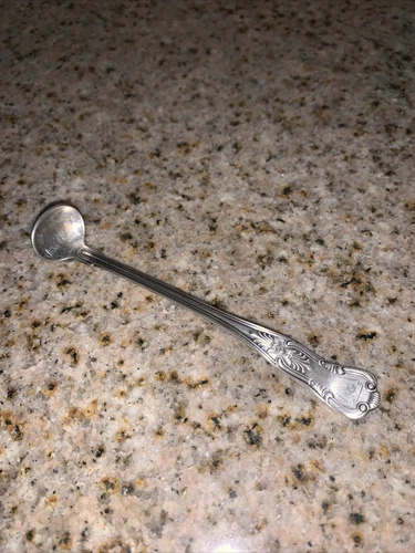 International Silver CO Sterling Mustard Spoon Ladle ☞MONOGRAM ☜ 4 1/2" #17