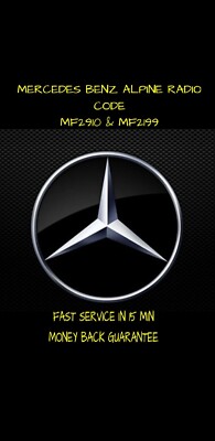   MERCEDES BENZ ALPINE RADIO CODE PIN   MF2910 MF2199 MF2197 MF2192 MF2297  