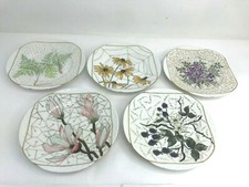 Antique Haviland & Co Limoges France Floral Plates Hand Painted Set of 5 Plates