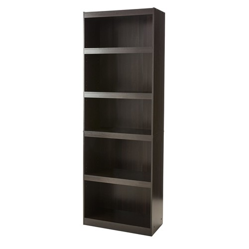 Bookcase 5 Tier Tall Open Shelf Storage Rack Display Offices Wooden Living Room - Picture 3 of 8