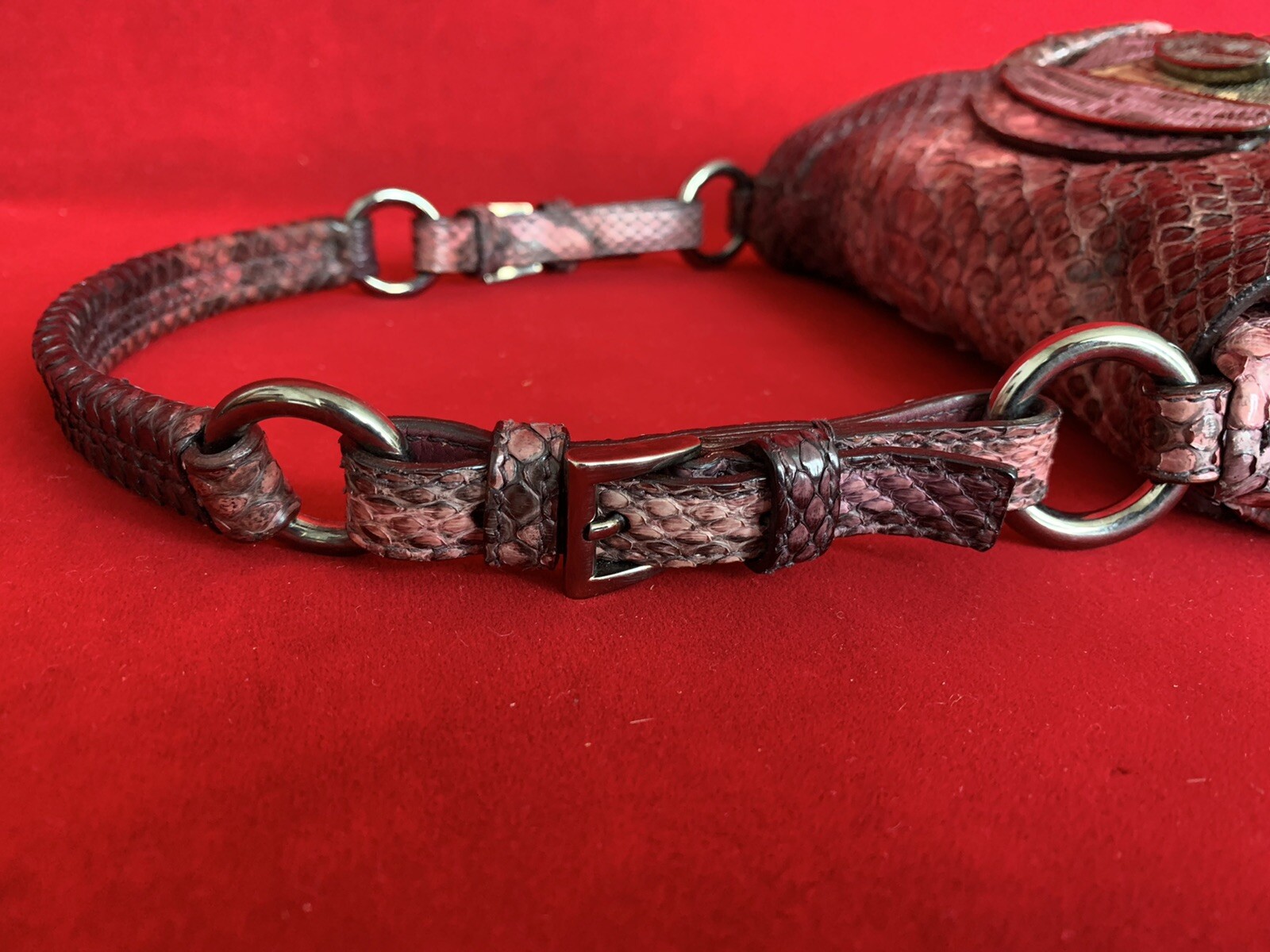 Prada Pink/Purple Python Leather Small Shoulder B… - image 6