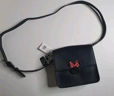 Minnie Mouse Black Satchel Bag Crossbody Handbag W/ Magnetic Closure Disney NWTs