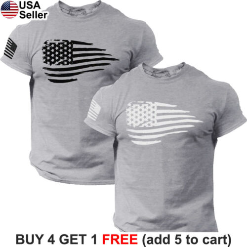 Camiseta Bandera de Estados Unidos Orgullo Americano Patriótico Político Angustiado Hombres BAM01 - Imagen 8 de 20