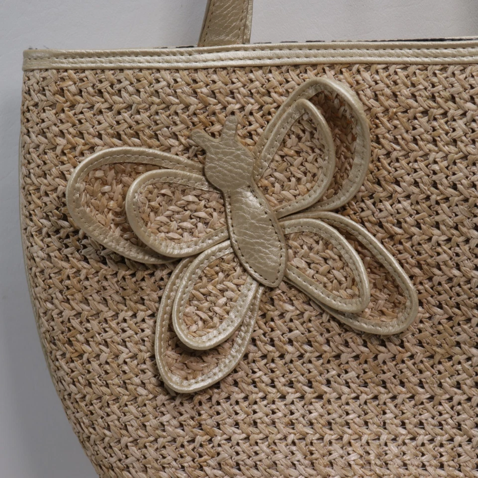 Bueno солома золото бабочка наплечная сумка сумочка Дамская сумка - Изображение 3 из 4