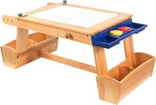 KidKraft Wooden Art Table w/ Drying Rack & Storage Bins Children's Furniture