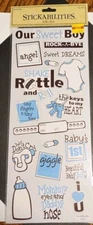 The Paper Studio Stick-a-Bilities New Baby Boy 1 Sheet of 18 Stickers