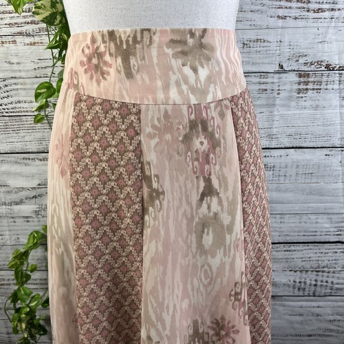 Jones Wear Skirt size 4 Pink Taupe Sheer Boho Knee A Line Modest Church Wedding - Picture 3 of 11