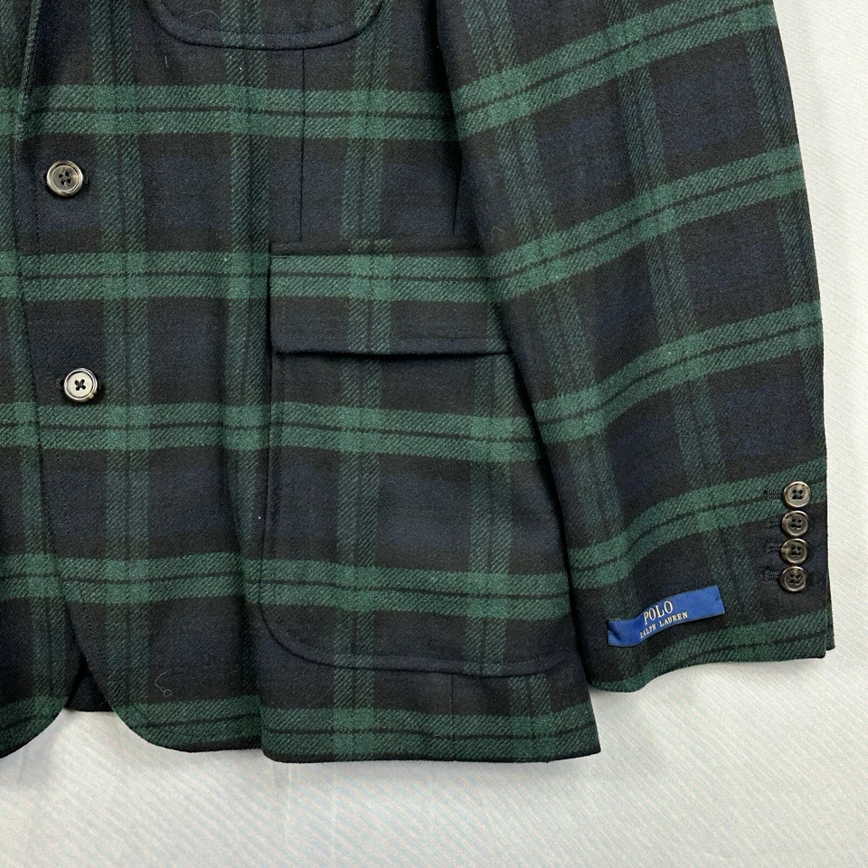 NWT Polo Ralph Lauren Mens 44R Tartan Plaid Twill Modern Fit Sport Coat Blazer - Image 4 of 4