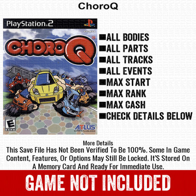 ChoroQ 100% PS2 Memory Card All CHEATS ITEMS PlayStation