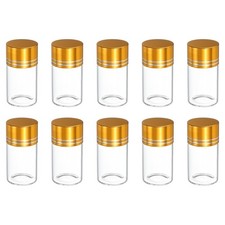 10Pcs Mini Glass Bottles with Lids, 8ml Small Clear Glass Jars
